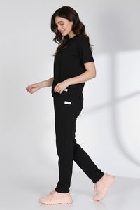 Zivame 2 Mile Fashion Knit Cotton Loungewear Set - Black Beauty — thumbnail 4